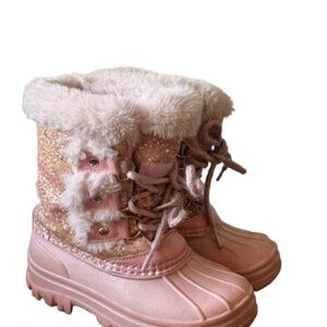 London Fog Pink Glitter Kids Boots